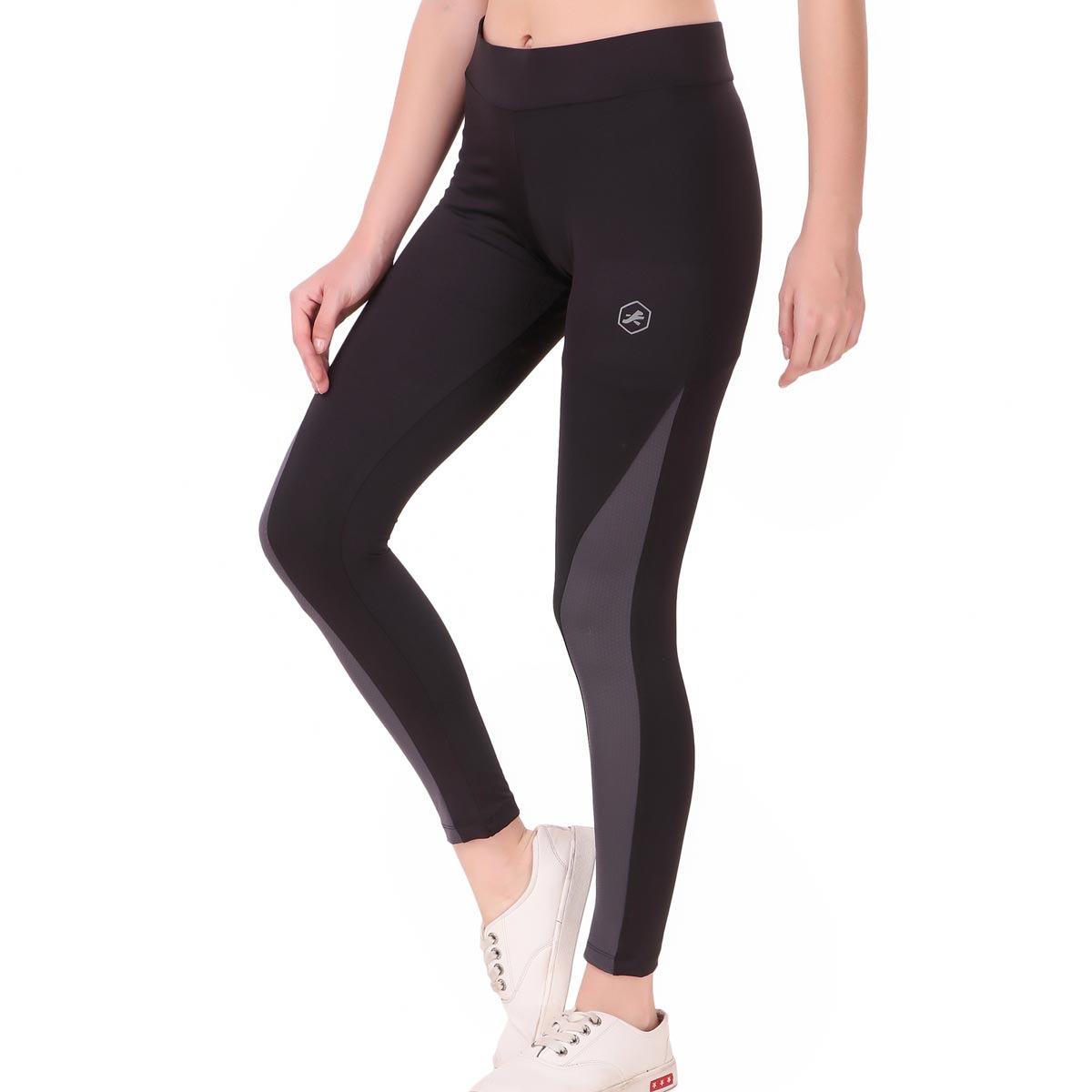 Color-block Legging/Tights For Women (Black/Grey)