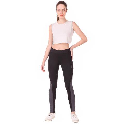 Color-block Legging/Tights For Women (Black/Grey)