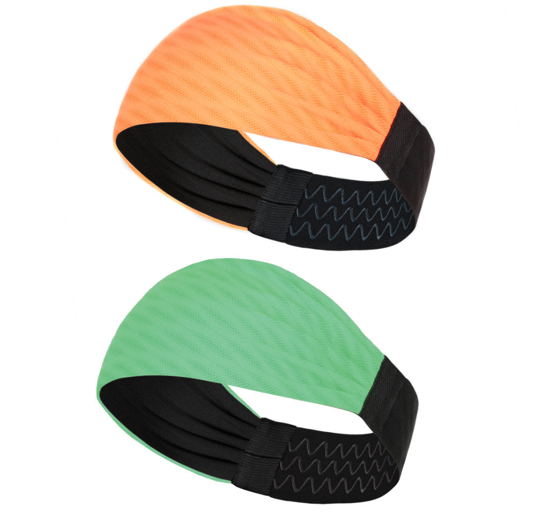 Sports Headband For Men and Women (Creamsicle Orange/Green)