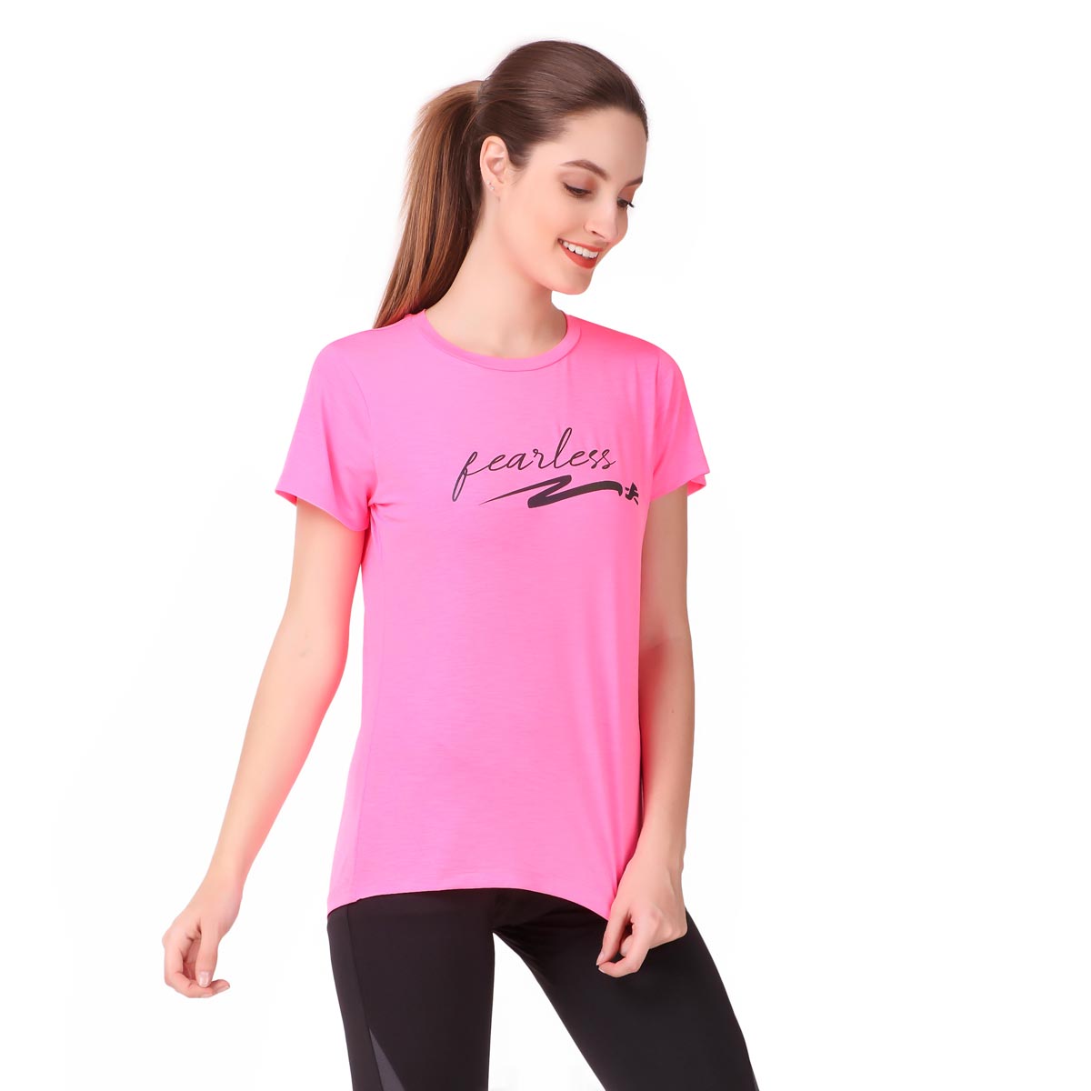 Performance Tshirt For Fearless Women (Neon Pink)