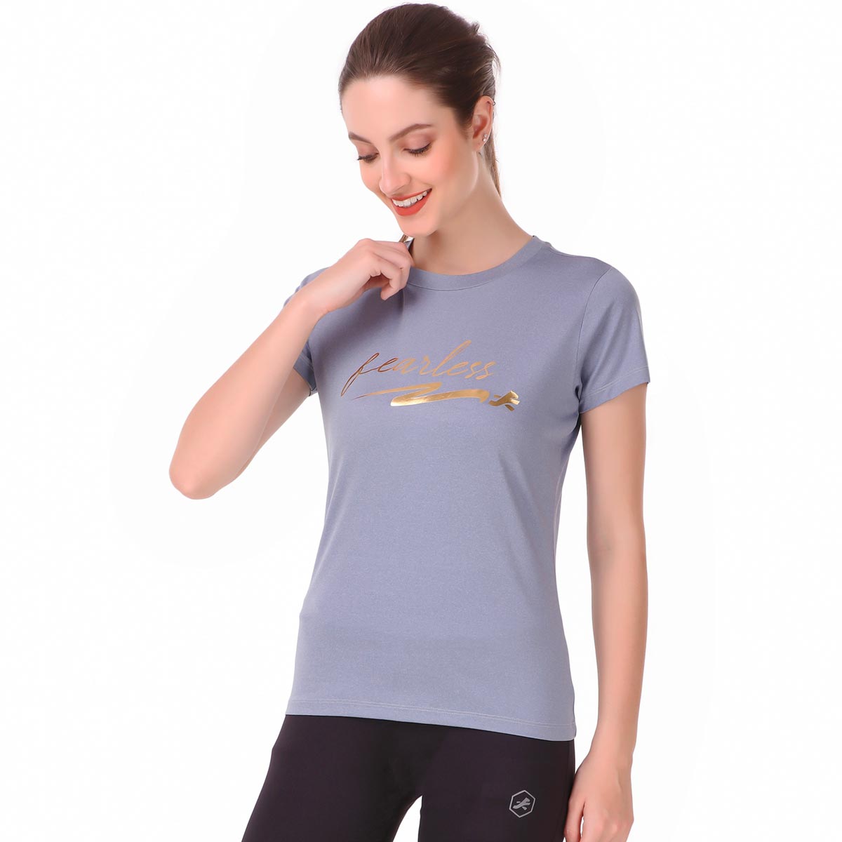 Performance Tshirt For Fearless Women (Stone Blue)