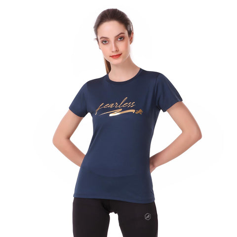 Performance Tshirt For Fearless Women (Blue Blood)