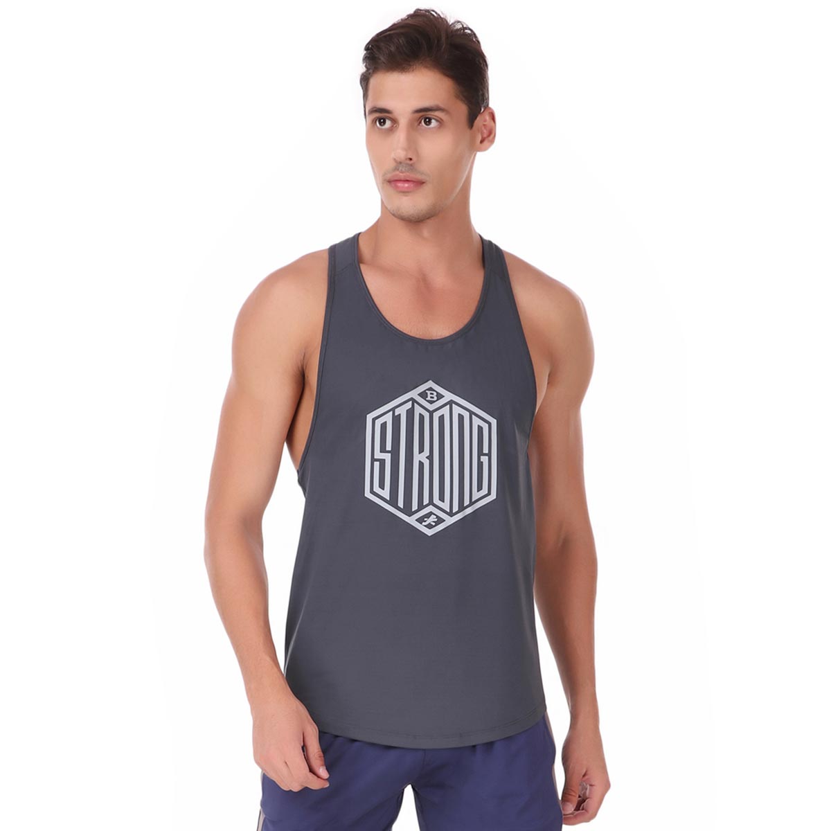 Gym Stringer For Men (Shadow Grey) – ReDesign Sports