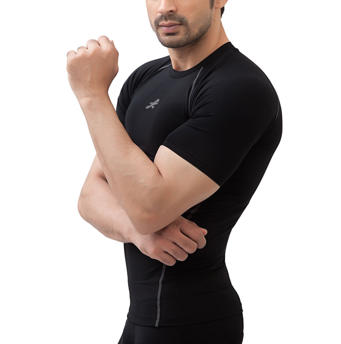 Nylon Compression Tshirt Full Sleeve Tights For Men (White)