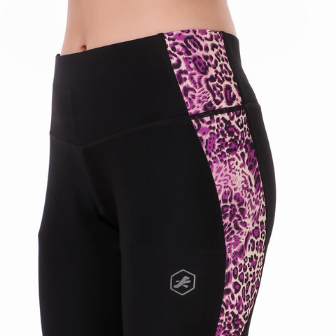 Performance Legging Tights For Women (Leopard Violet)