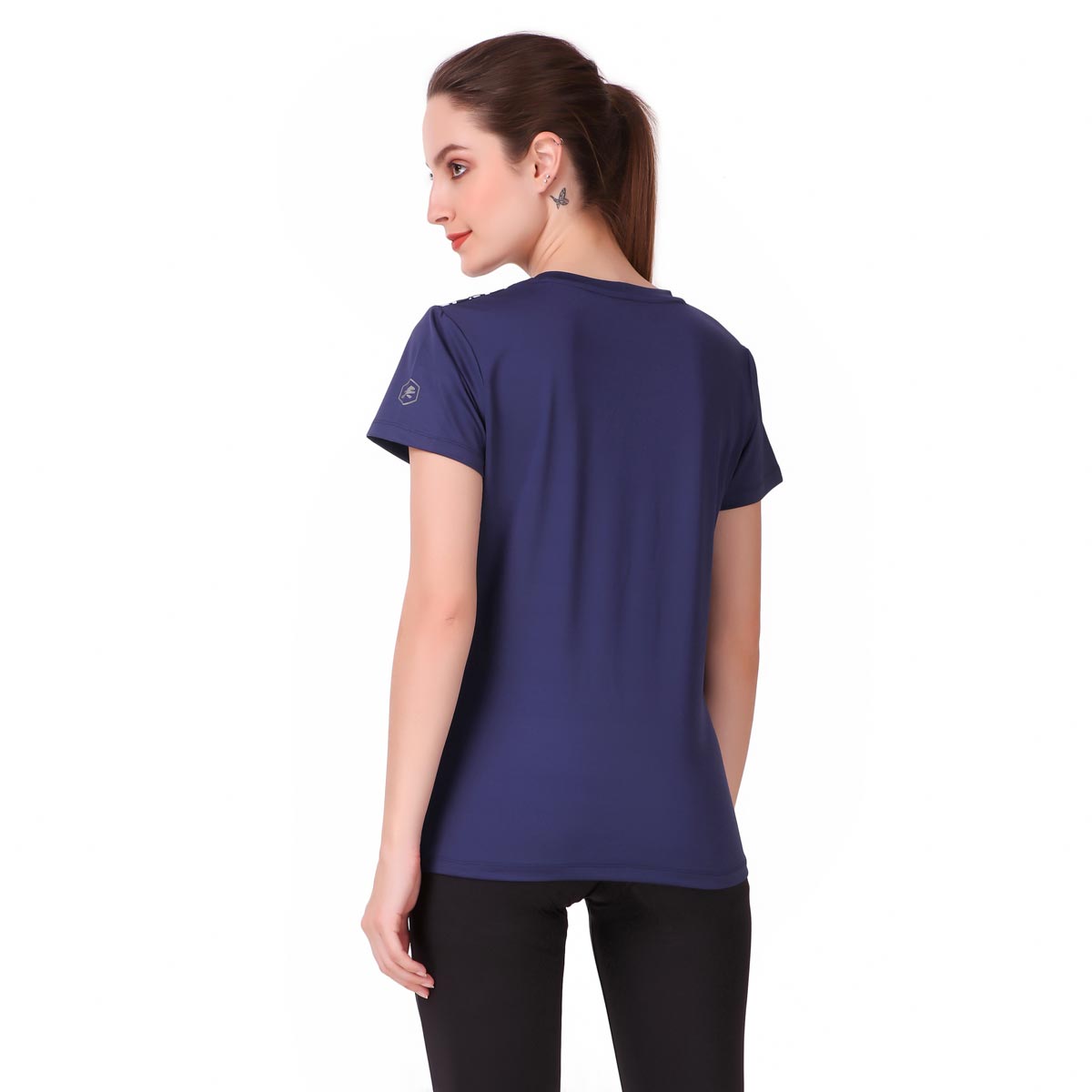 Performance Raglan Print Tshirt For Women (Blue Blood)
