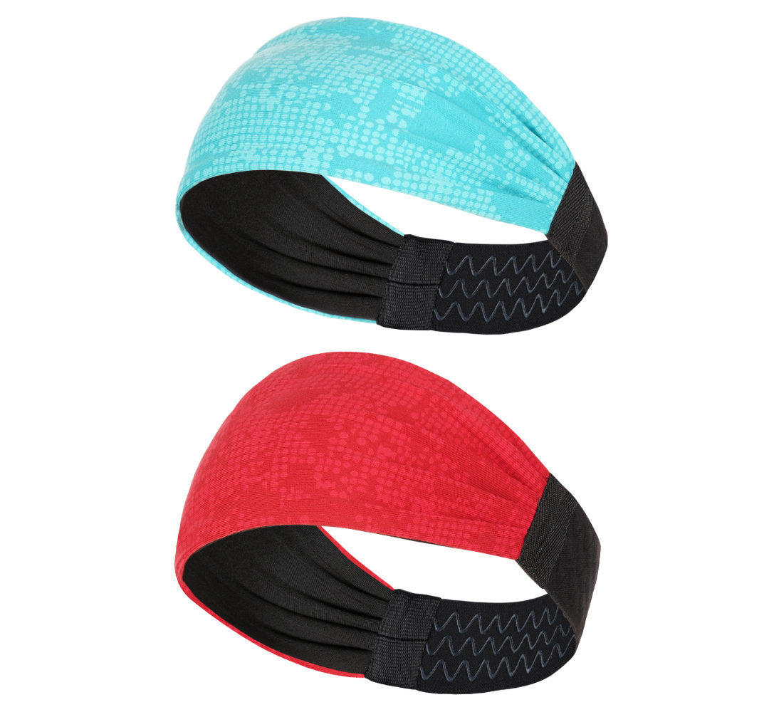 Sports Headband For Men and Women (Geo Red/Blue)