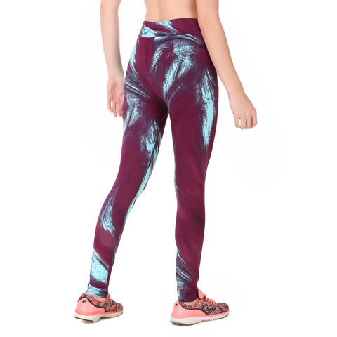 Gym Yoga Running Legging For Women Zip Pocket (Tidal Print)