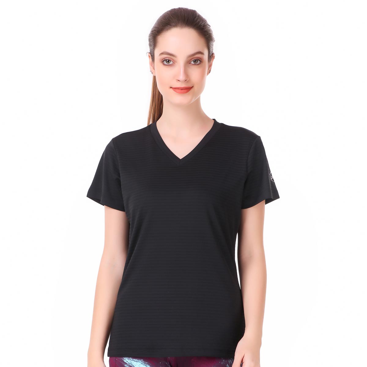 Performance V-Neck Tshirt For Women (Black)